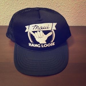 Vintage Maui Hang Loose Black Hat